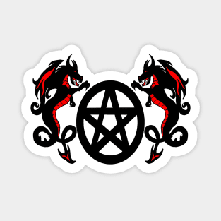 Dragons and Pentacle Sticker